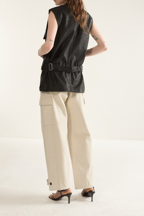 Dropped Waist Utility Vest