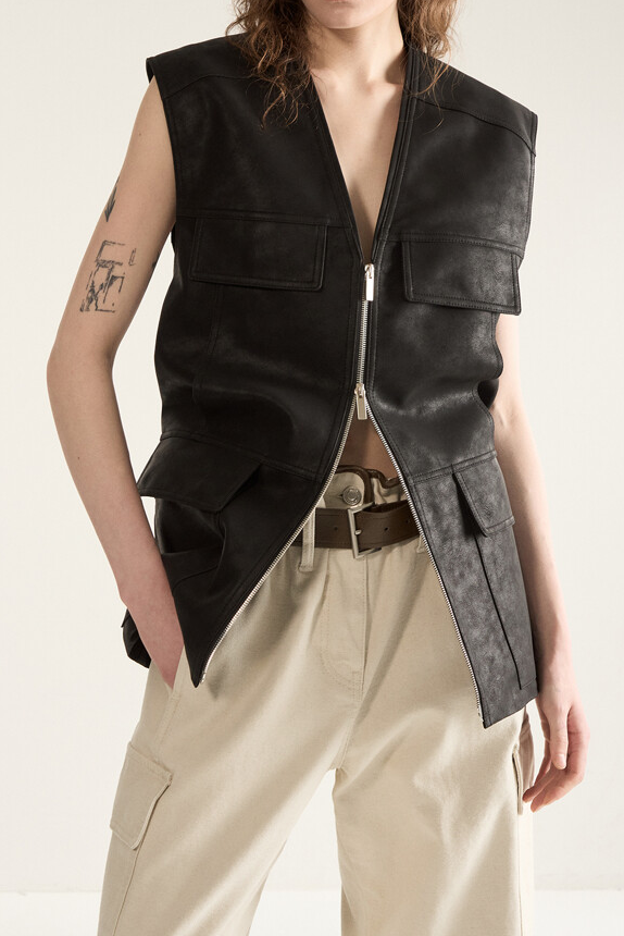 Dropped Waist Utility Vest