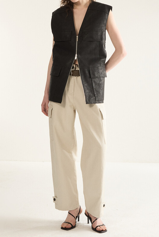 Dropped Waist Utility Vest