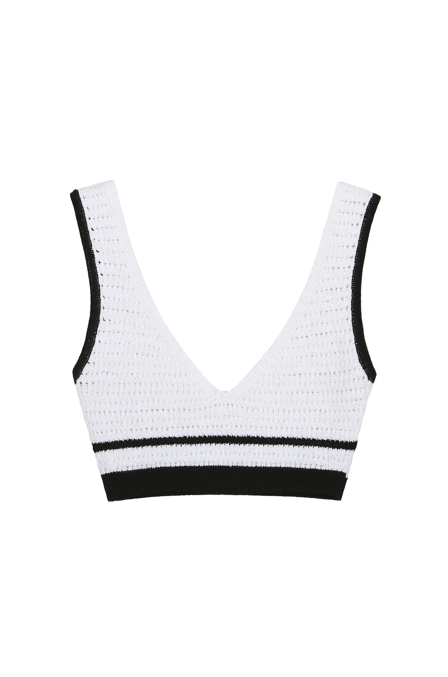 Textured Contrast Knit Bralette