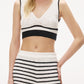 Textured Contrast Knit Bralette