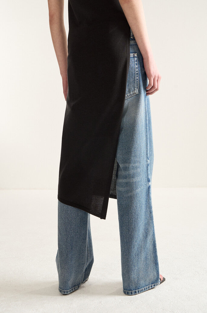 Deep Side Slit Sleeveless Knit Dress