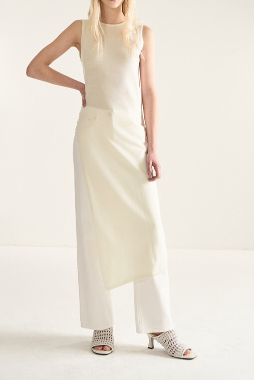 Deep Side Slit Sleeveless Knit Dress