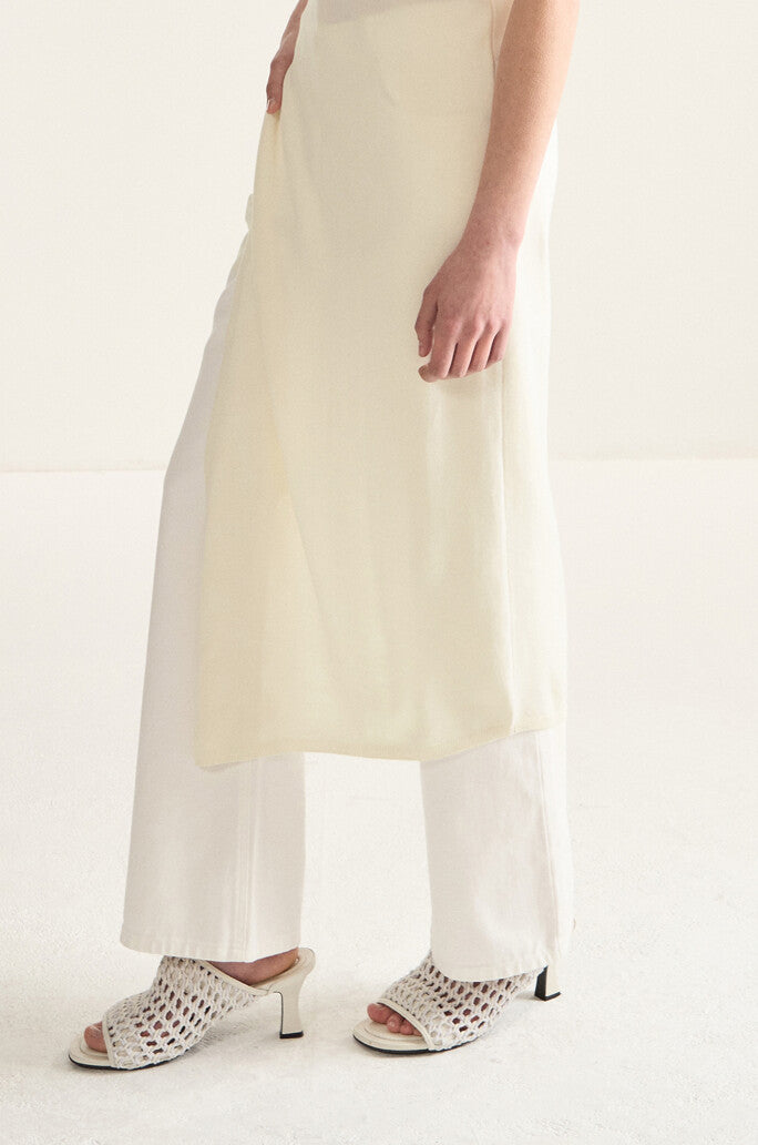 Deep Side Slit Sleeveless Knit Dress