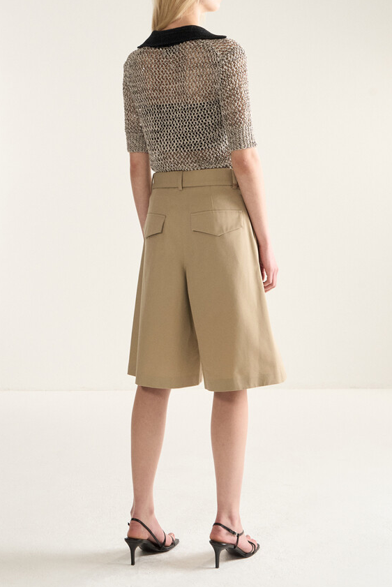 Metallic Contrast Knit Top