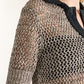 Metallic Contrast Knit Top