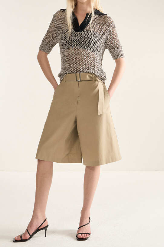 Metallic Contrast Knit Top