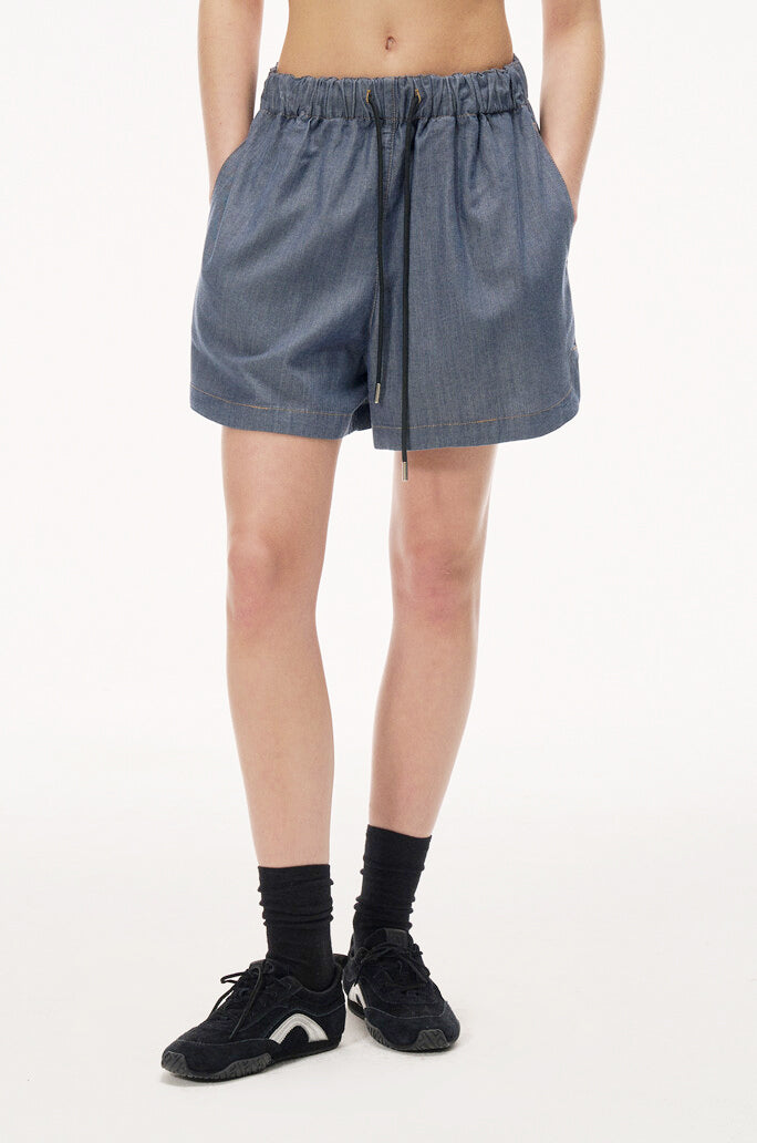 String Denim Shorts