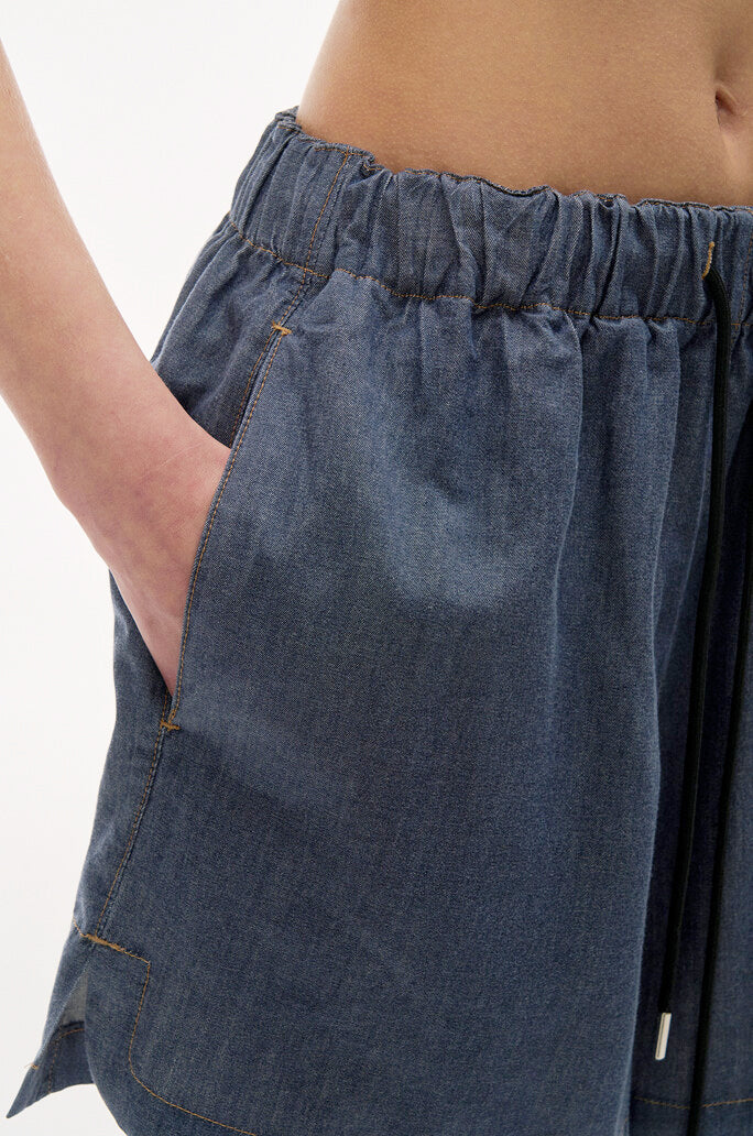 String Denim Shorts