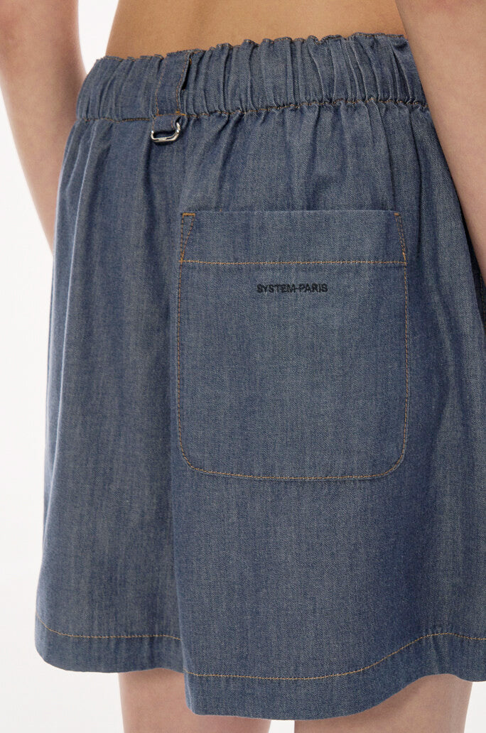 String Denim Shorts