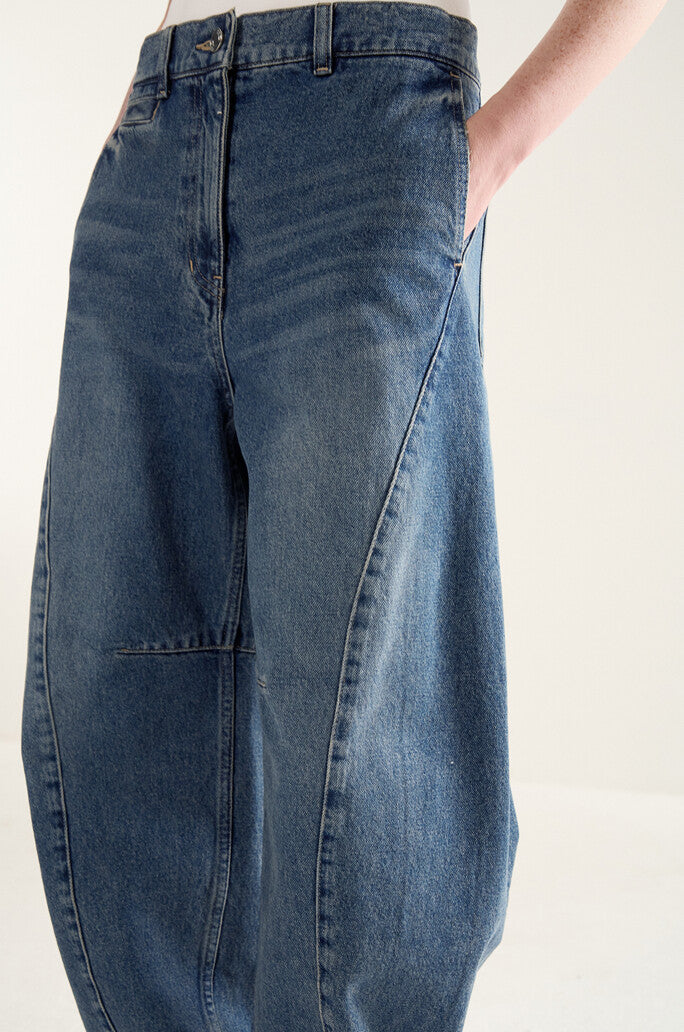 Curved Denim Pants – System