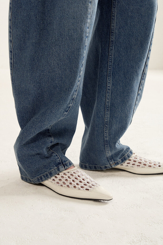 【SATIIIZ】Bype X Curved Denim Pants SATIIIZ (サティーズ) - バイプXカーブデニムパンツ / Bype X