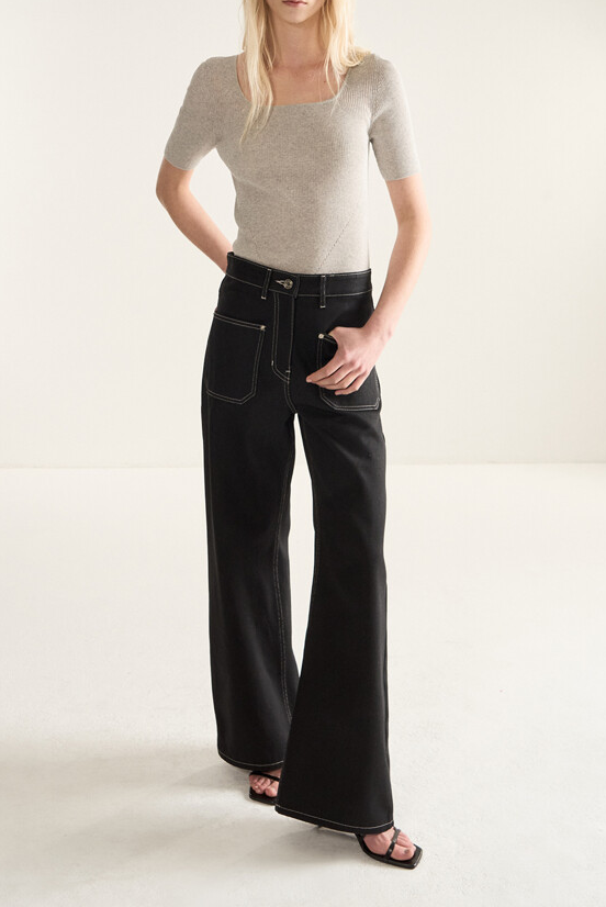 Front Pocket Denim Pants