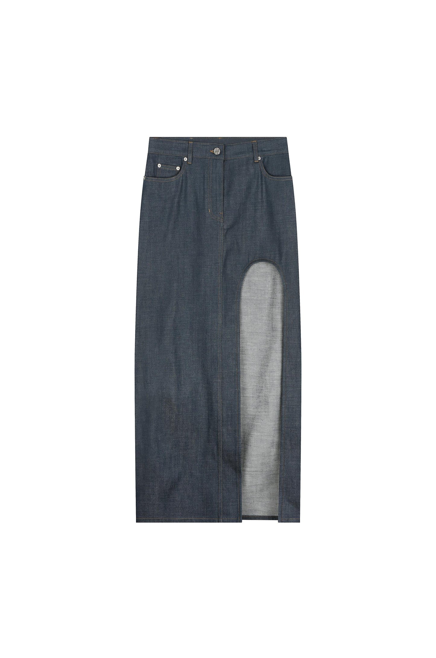 Scoop Cut Denim Skirt