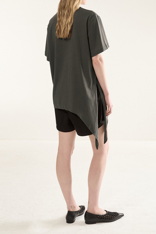 Tie Detailed Fluid T-Shirt