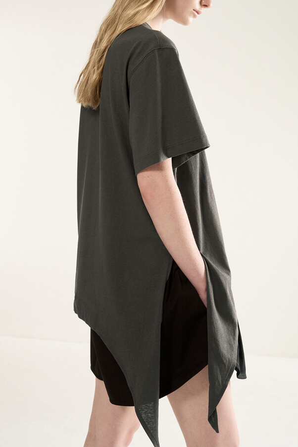 Tie Detailed Fluid T-Shirt