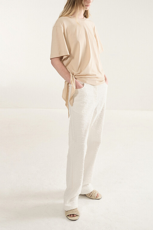 Tie Detailed Fluid T-Shirt