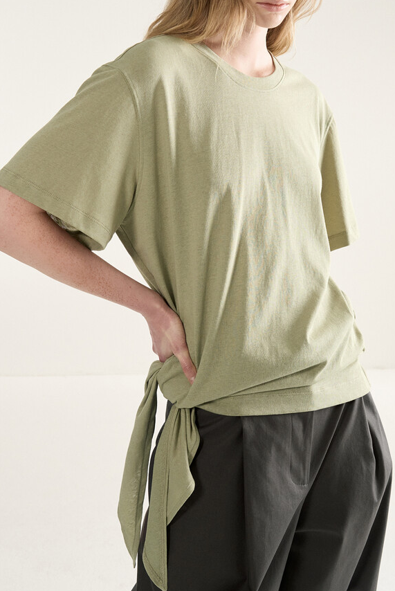 Tie Detailed Fluid T-Shirt
