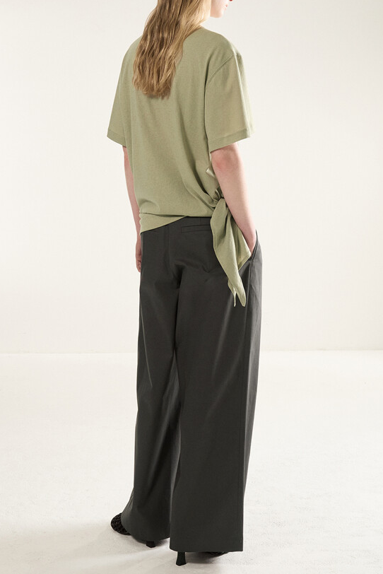 Tie Detailed Fluid T-Shirt