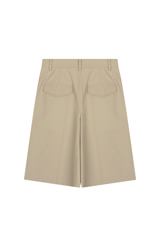 Cotton Bermuda Pants With Belt