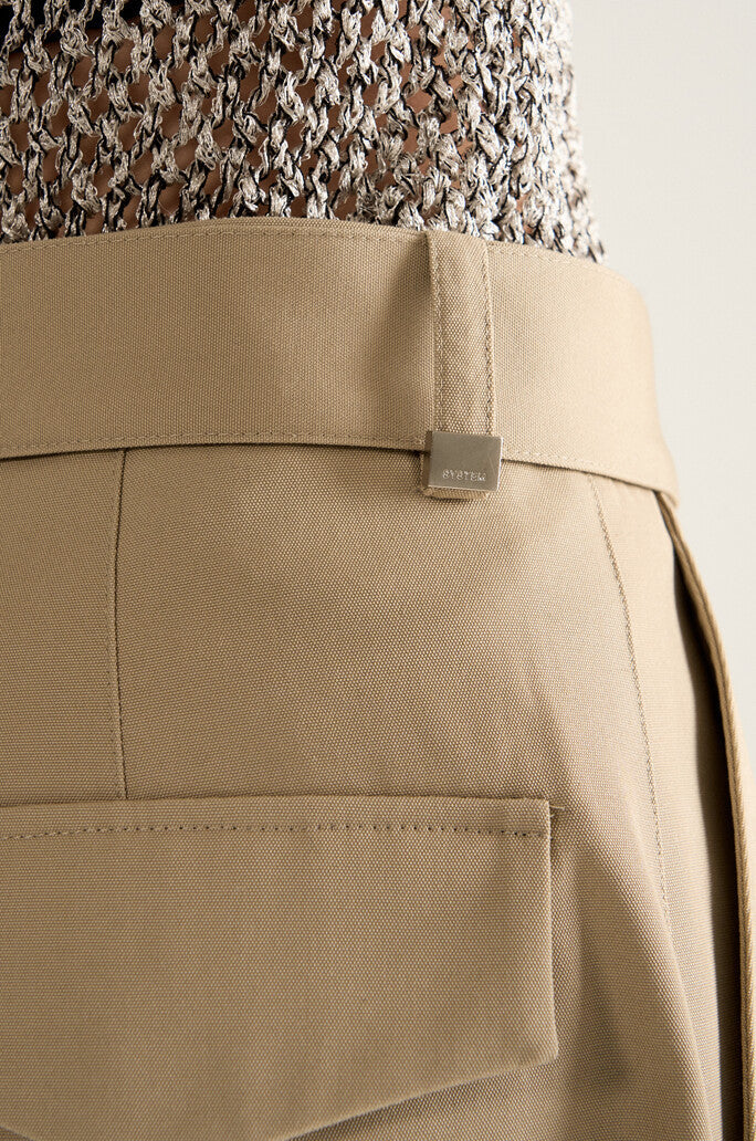 Cotton Bermuda Pants With Belt