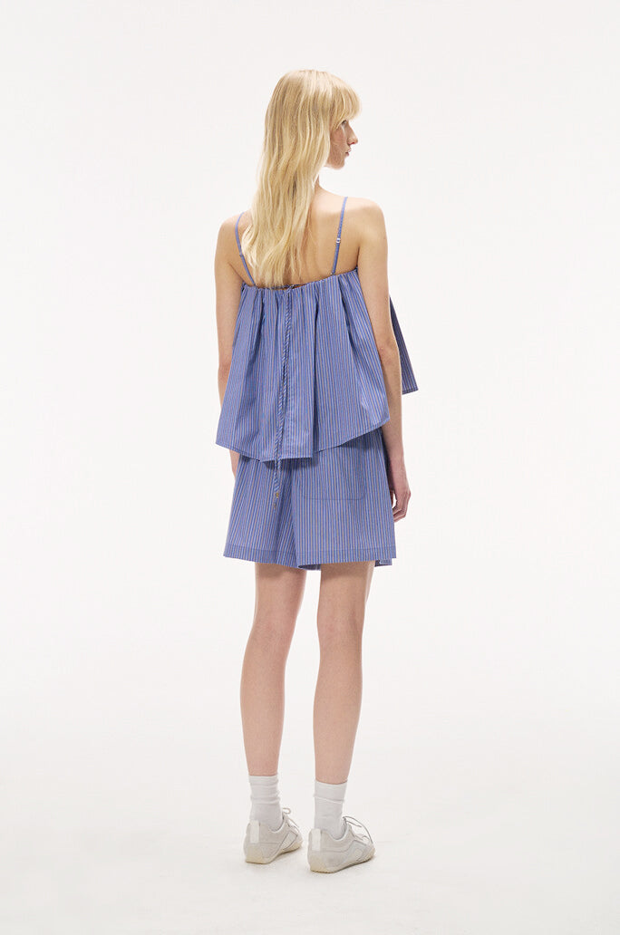 Buttoned Stripe Sleeveless Top
