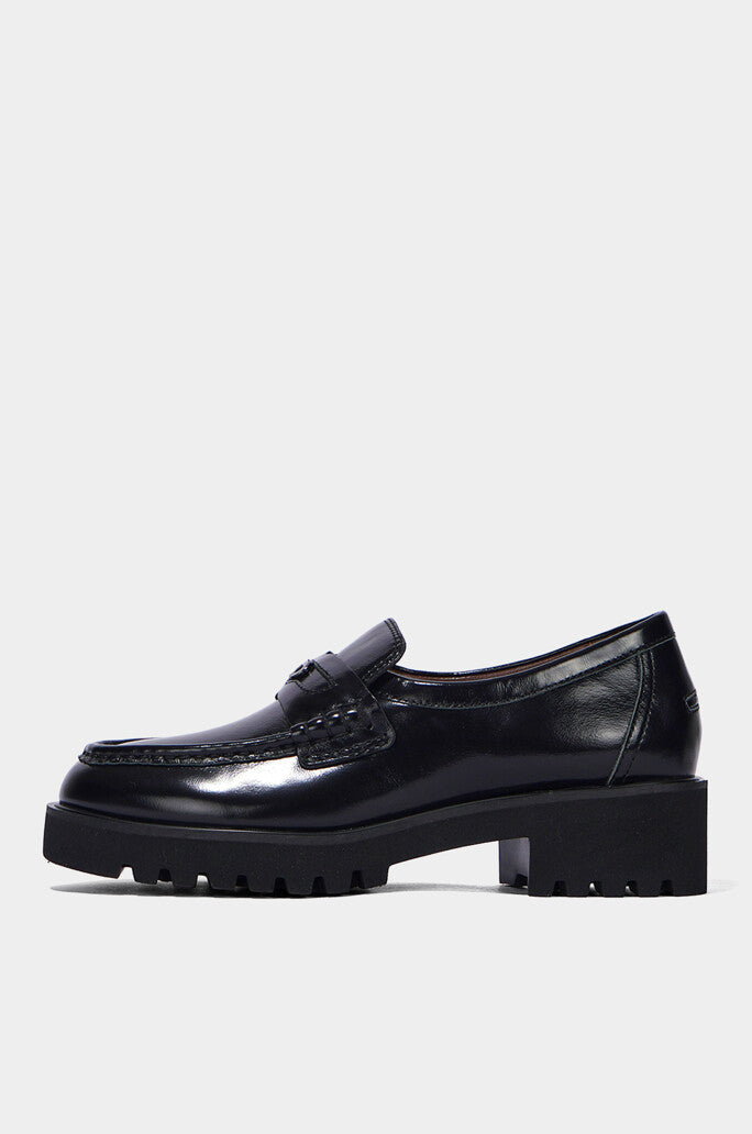 Chunky Leather Penny Loafers
