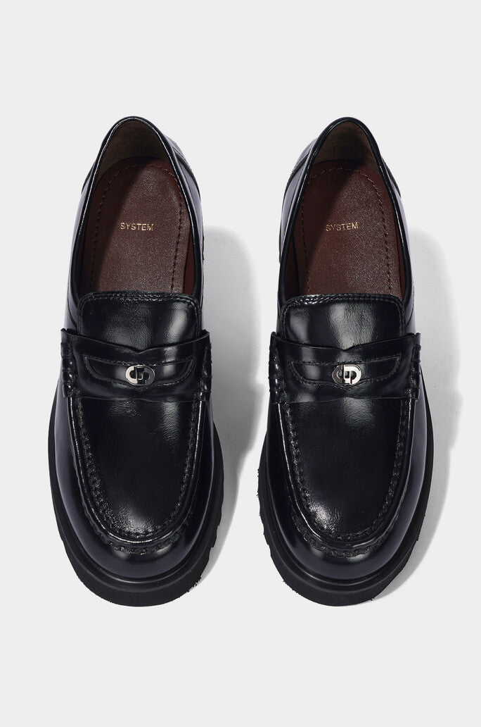 Chunky Leather Penny Loafers