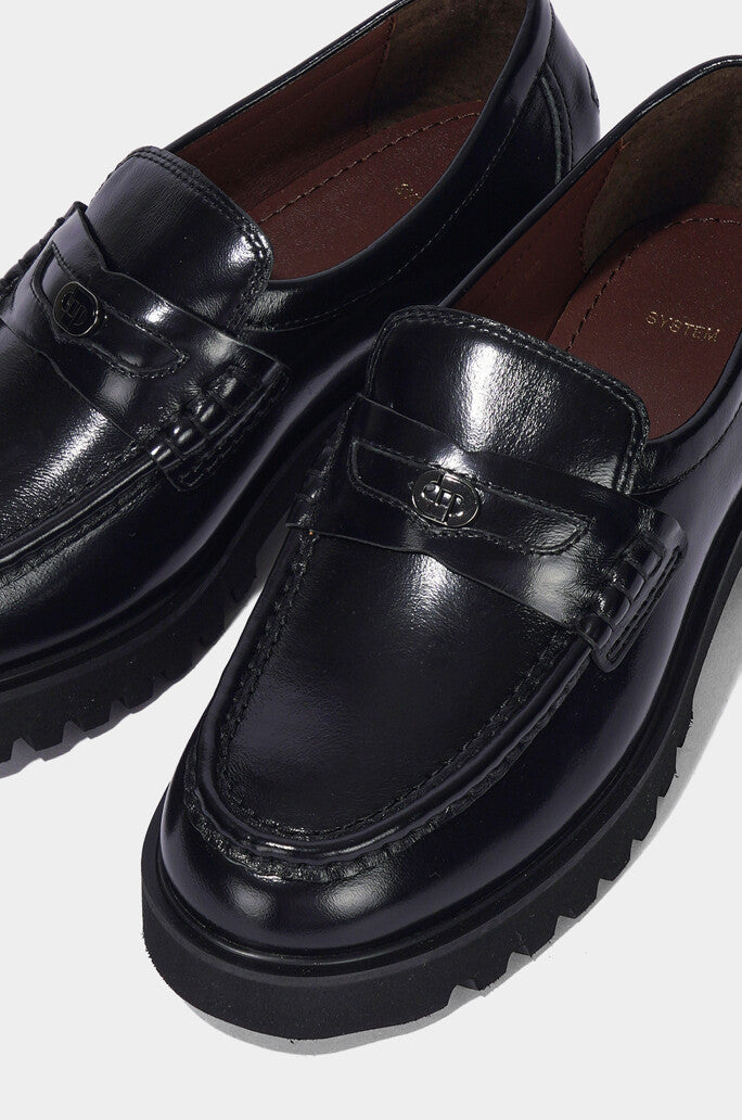 Chunky Leather Penny Loafers