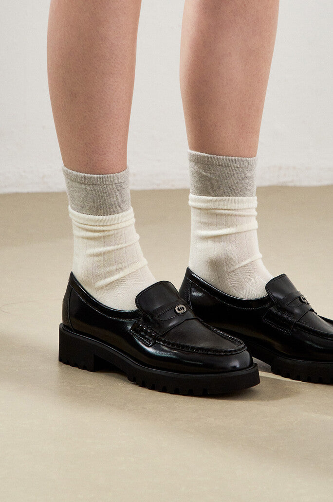 Chunky Leather Penny Loafers