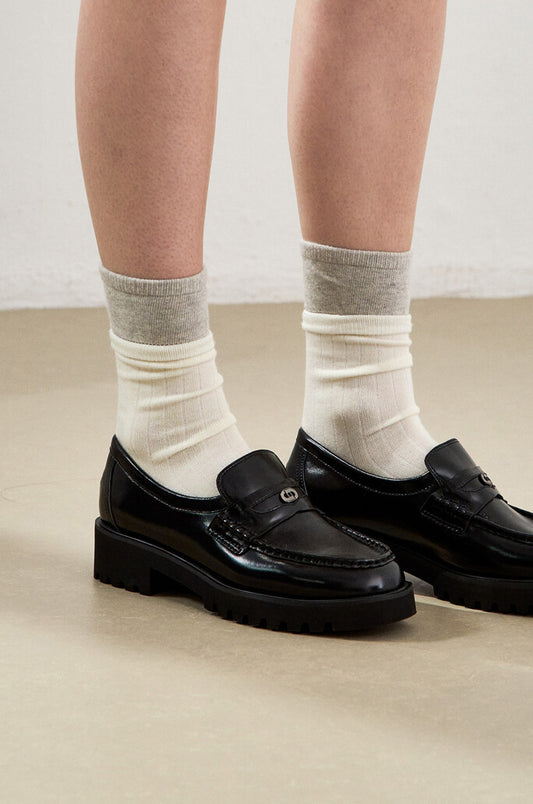 Chunky Leather Penny Loafers