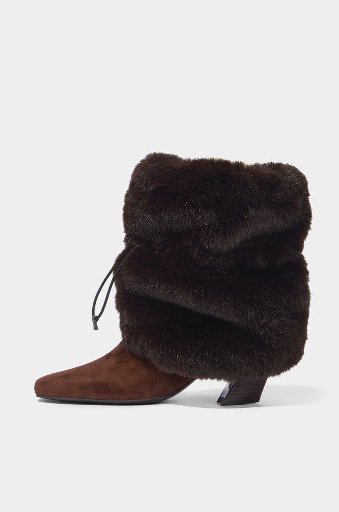 Fur Drawstring Leg Warmer