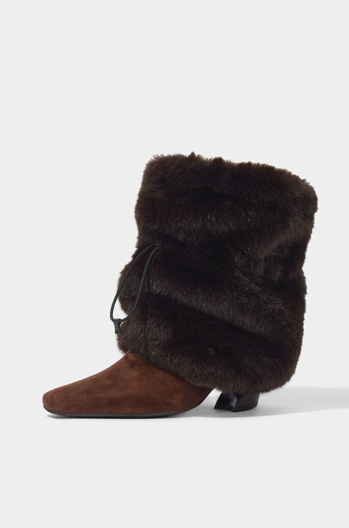 Fur Drawstring Leg Warmer