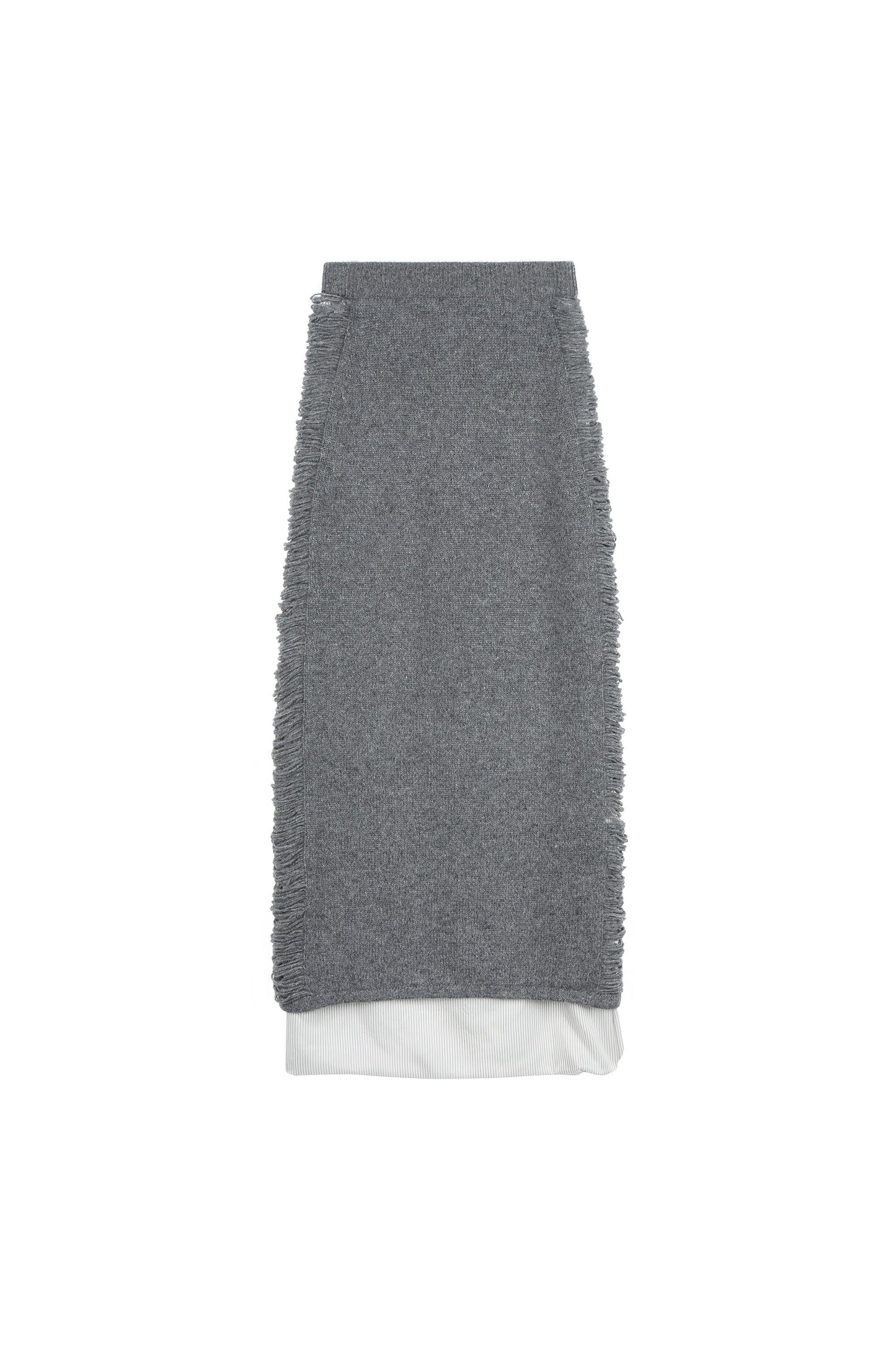 Striped Cut-Out Knit Skirt