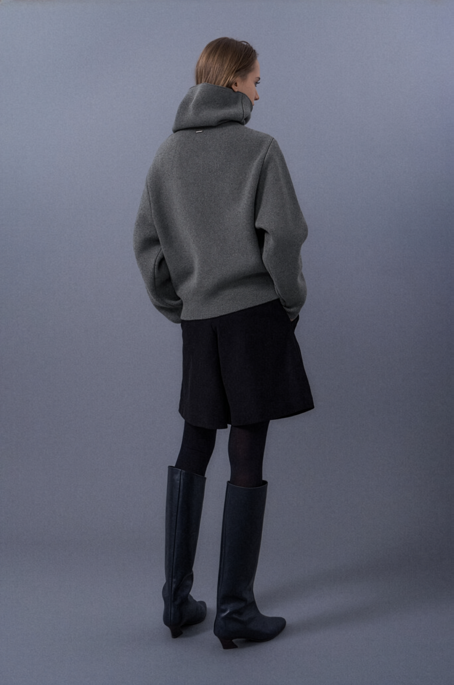 Boxy High Neck Knit Top