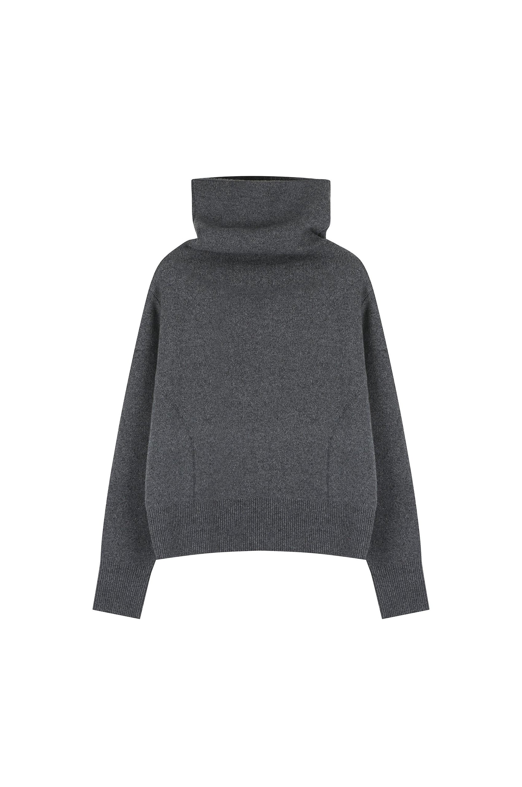 Boxy High Neck Knit Top