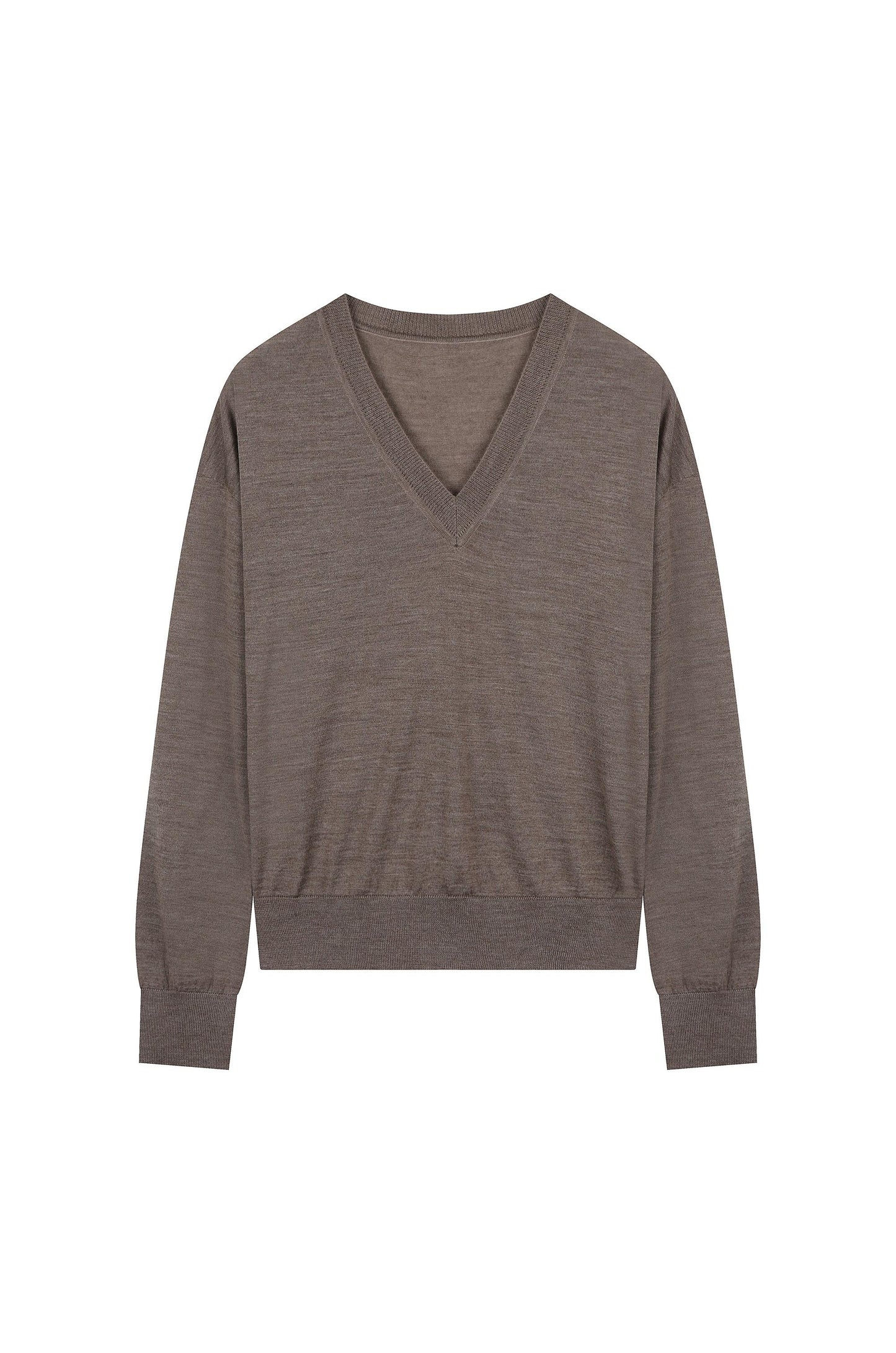 Sheered V-Neck Knit Top