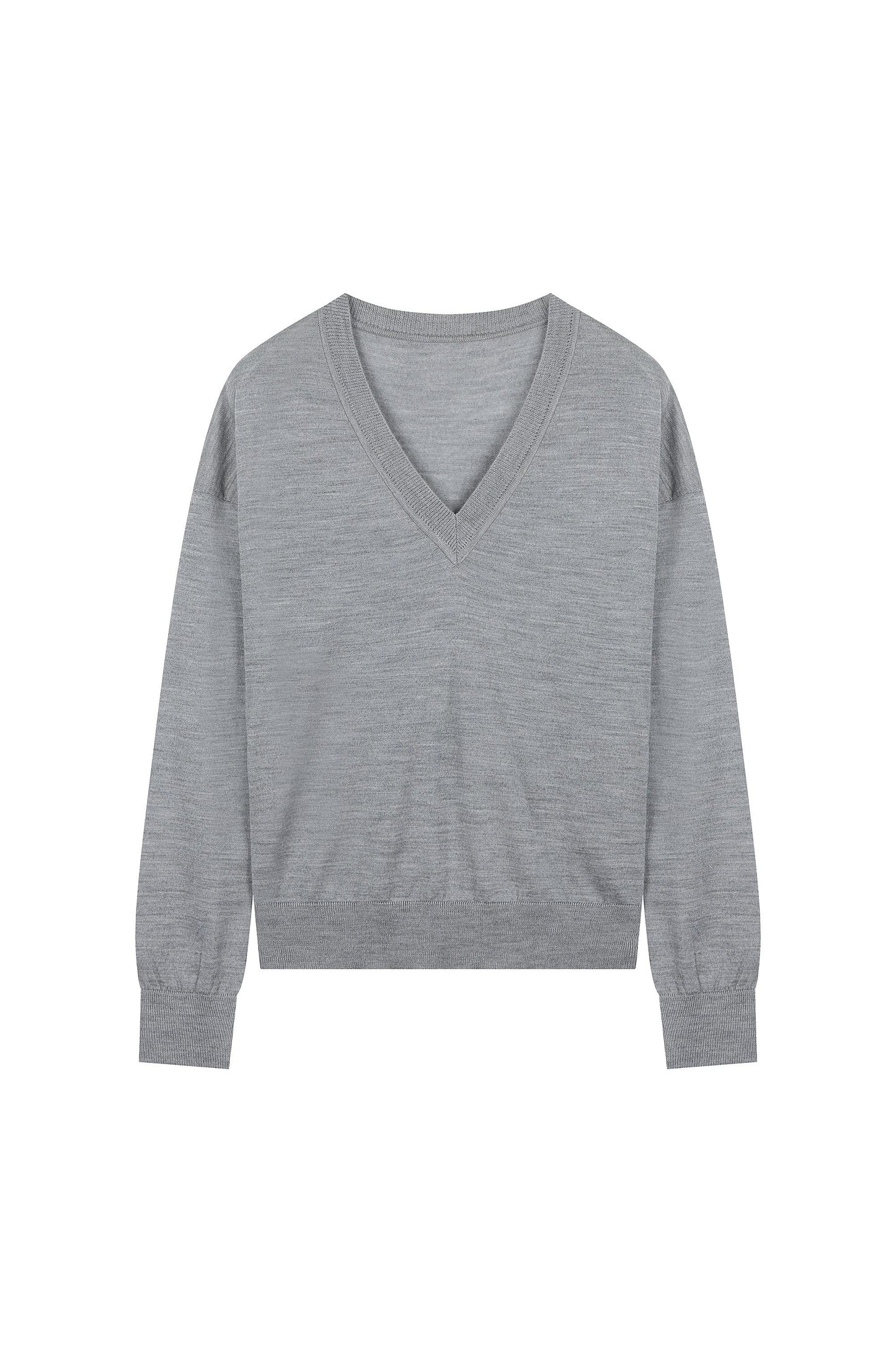 Sheered V-Neck Knit Top