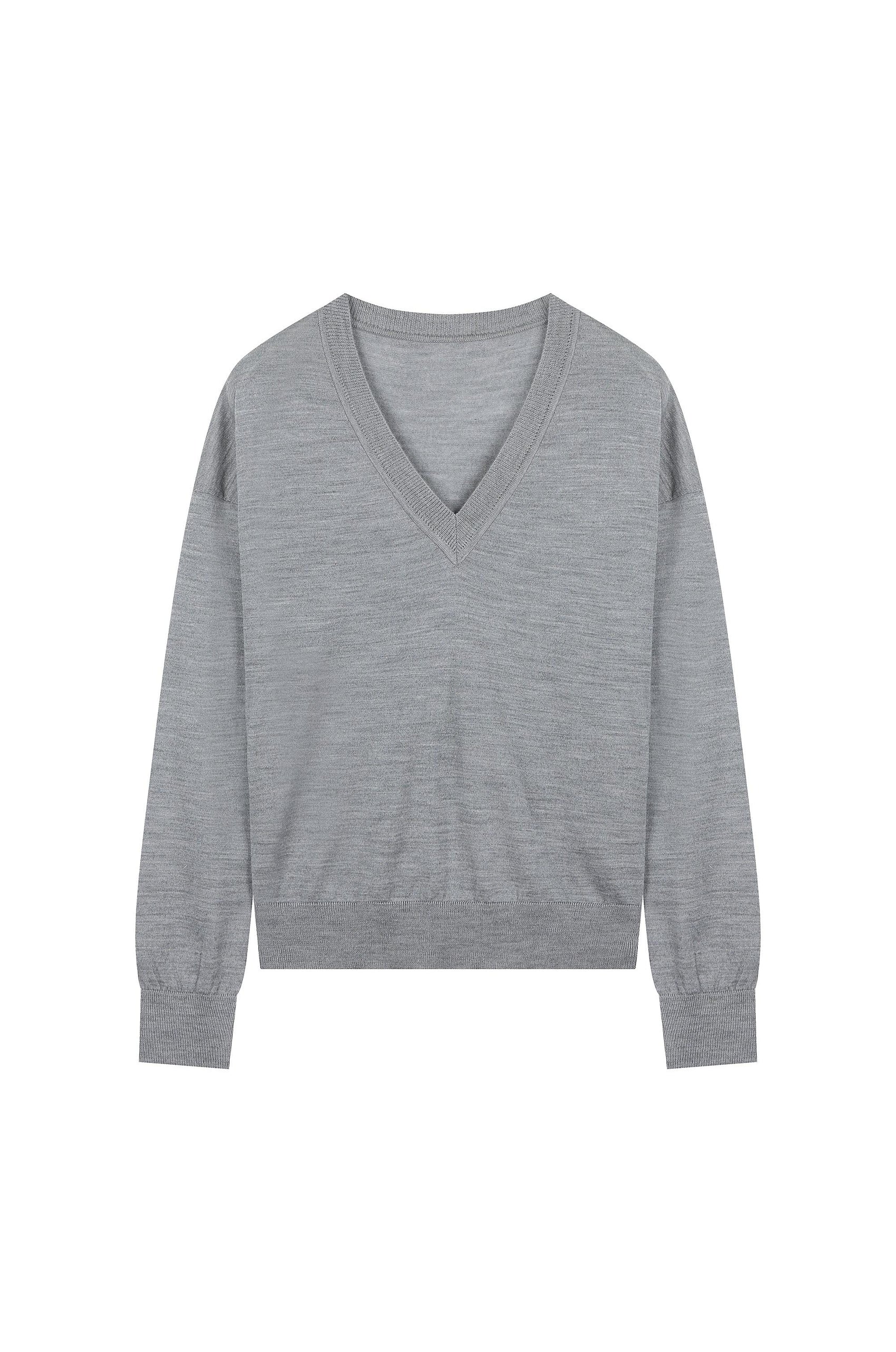 Sheered V-Neck Knit Top