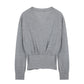 Sheered V-Neck Knit Top