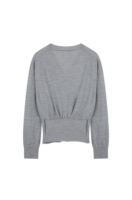 Sheered V-Neck Knit Top
