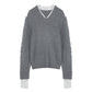 Striped Cut-Out Knit Top