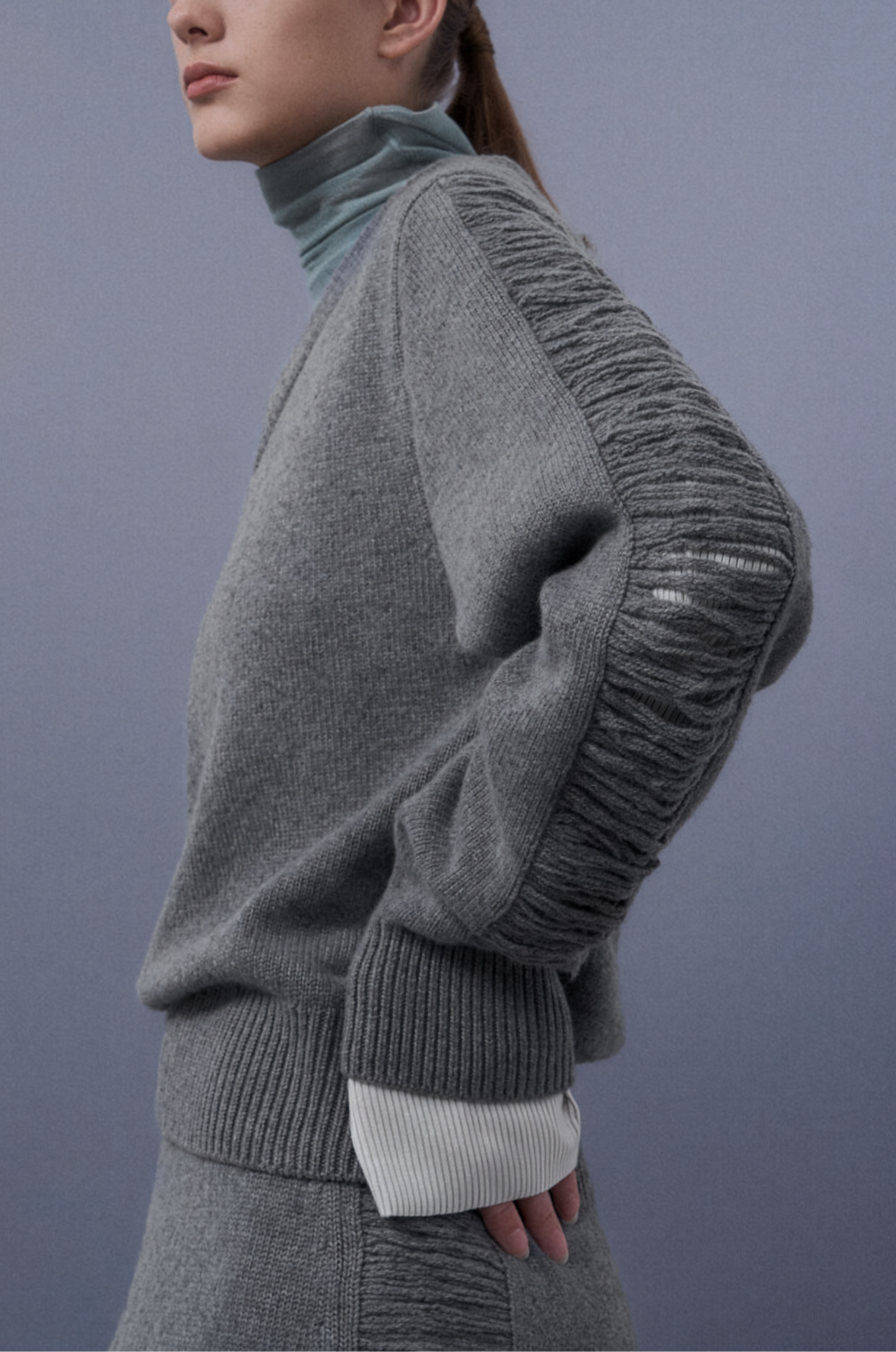 Striped Cut-Out Knit Top