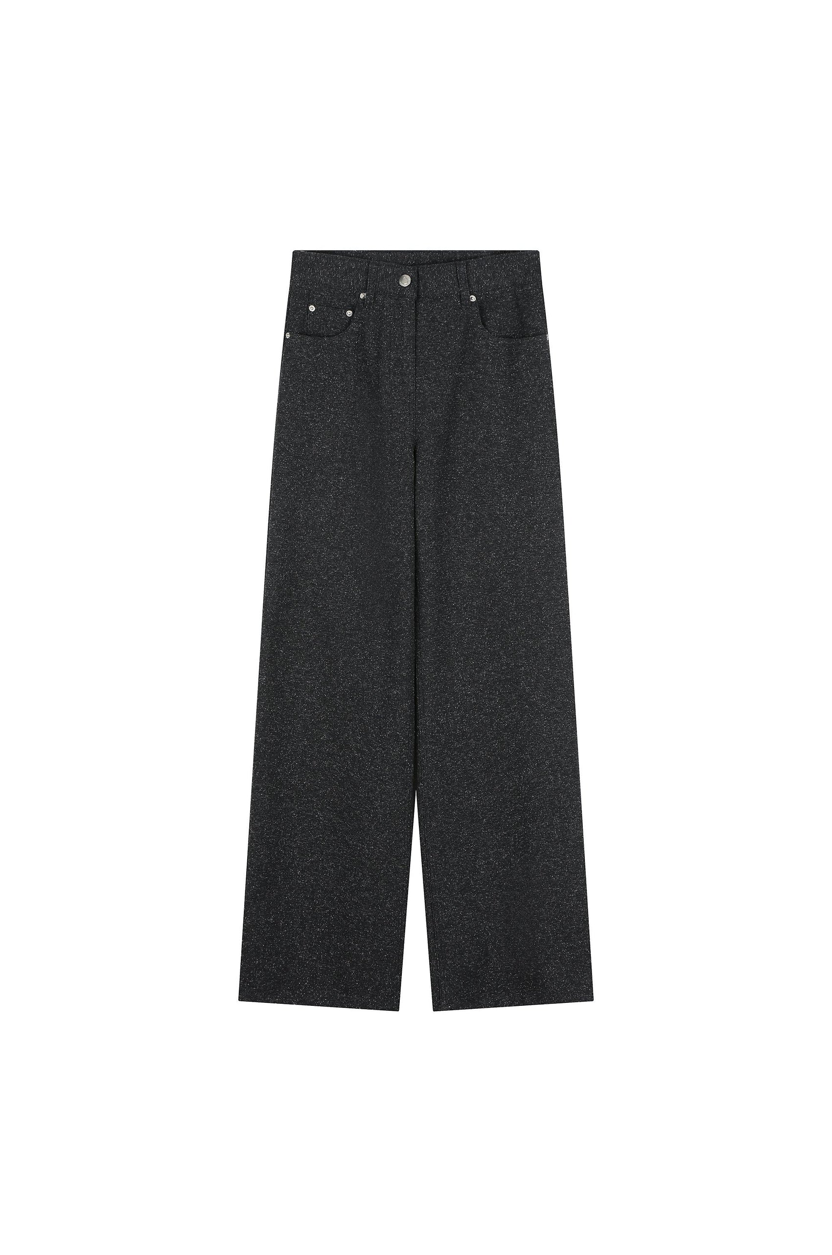 Straight Fit Textured Trousers
