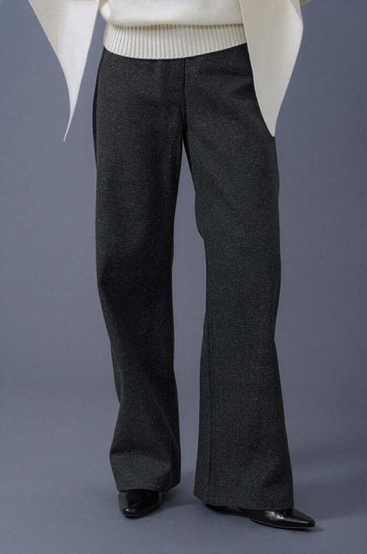 Straight Fit Textured Trousers