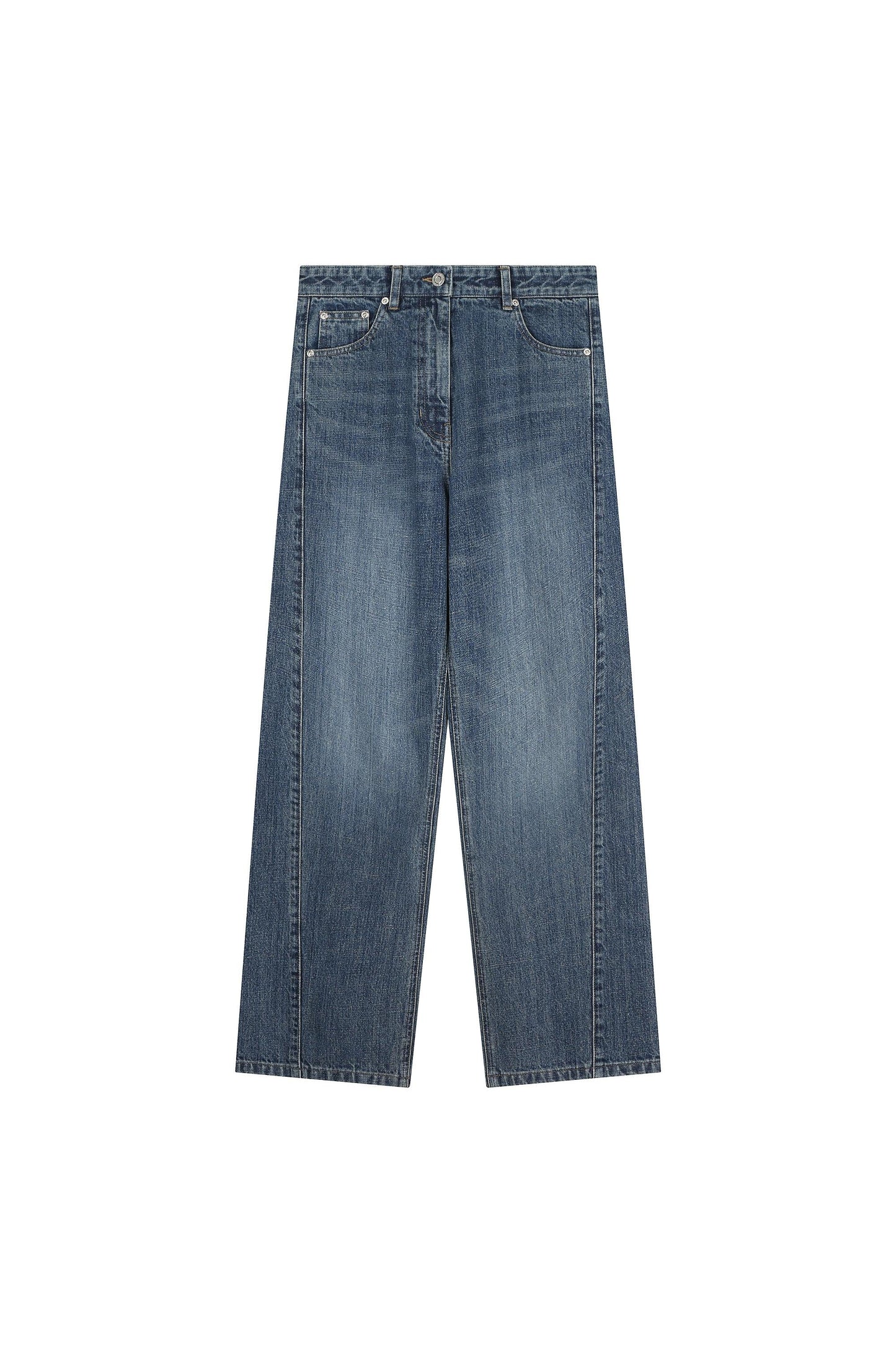 Curved Denim Pants