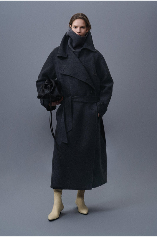 Fluid Lapel Double Coat