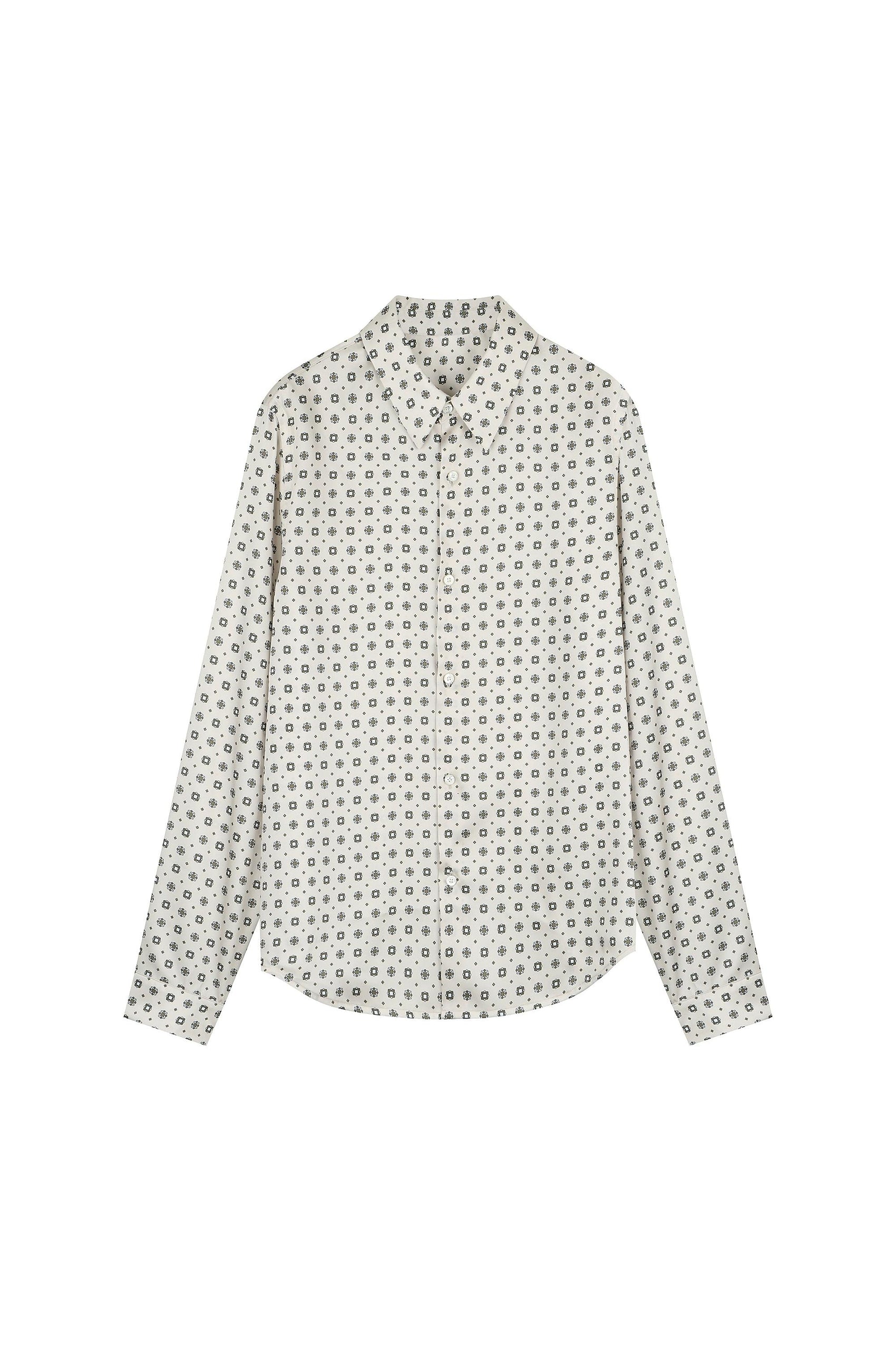 All-Over Patterned Fluid Blouse