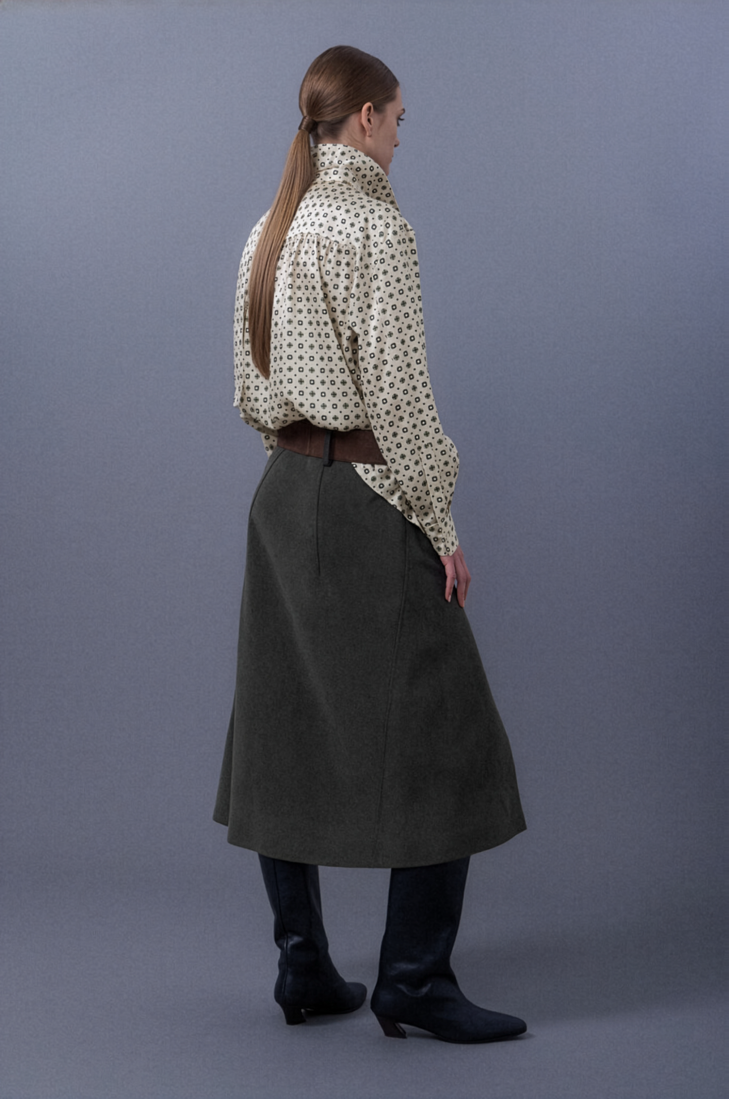 All-Over Patterned Fluid Blouse