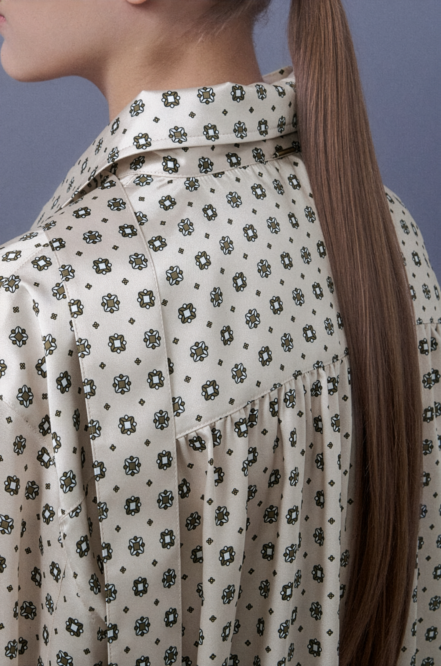 All-Over Patterned Fluid Blouse
